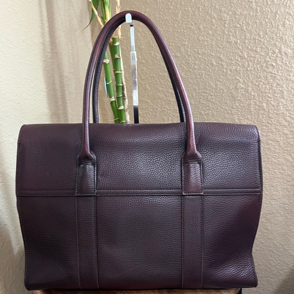 MULBERRY BLACK CHERRY GRAINED LEATHER BAYSWATER - Picture 2 of 16